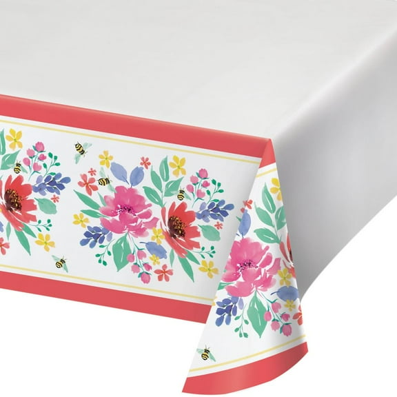Fragrant Flowers Paper Tablecloth