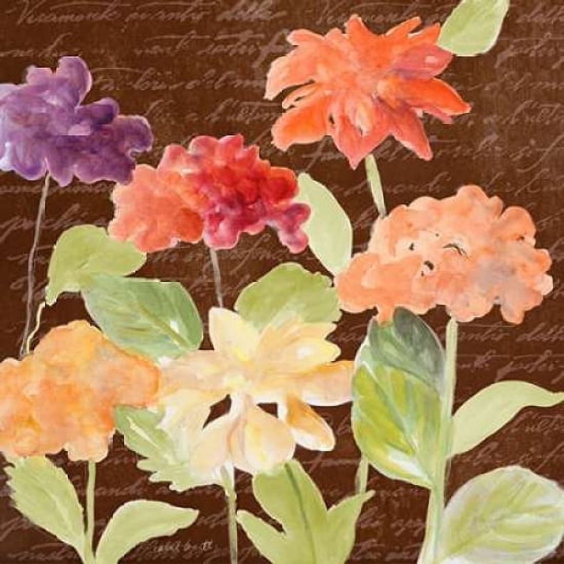 Fragrant Garden on Brown II Canvas Art - Lanie Loreth (24 x 24)