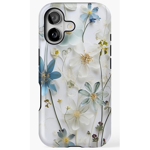 Fragrant Jasmine Pressed Flower Phone Case for iPhone 11 12 13 14 15 16 17 Pro Max