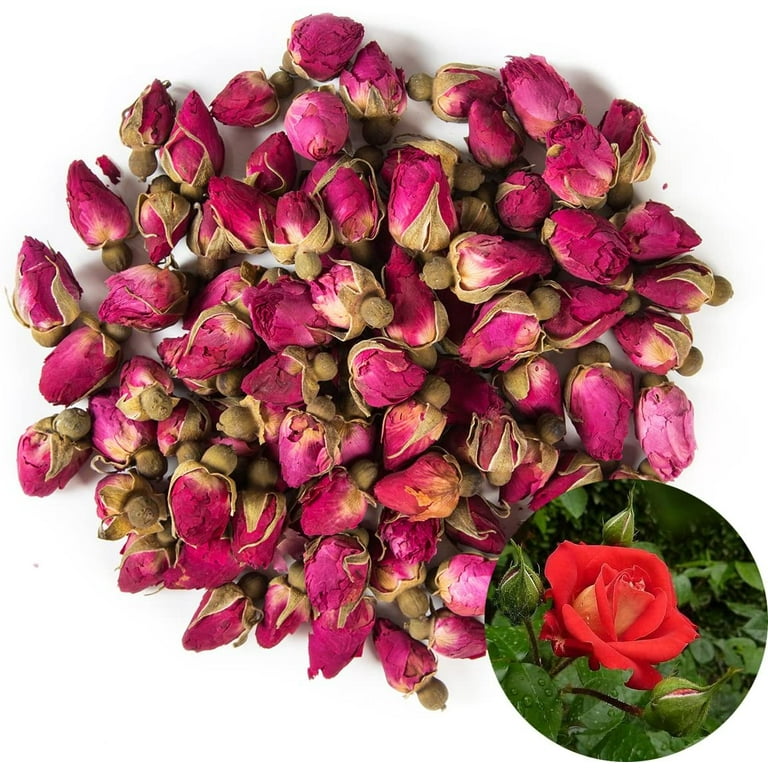 Jiva USDA Organic Dried Red Rose Petals 7 oz (200g) Large Bag - Food Grade, Edible Flowers - Use in Tea, Baking, Making Rose Water, Crafting, Wedding