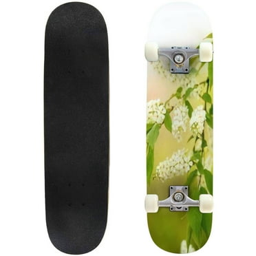 Fragrant bird cherry blossomed spring Outdoor Skateboard Longboards 31"x8" Pro Complete Skate Board Cruiser