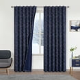 thumbnail image 1 of Fragrantex Modern Blue Floral Back Tab Blackout Curtains, 52” x 63” (2 Panels), 1 of 6