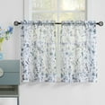 thumbnail image 1 of Fragrantex Floral Print Blue Kitchen Curtains 36"L Sets for Small Window,2 Panels,Rod Pocket, 1 of 5