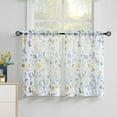 thumbnail image 1 of Fragrantex Floral Window Tier Curtains 36 Inch Length Flower Kitchen Curtains Yellow and Gray Watercolor Bathroom Short Curtains 28"Wx36"L 2 Panels,Rod Pocket, 1 of 5