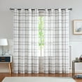 thumbnail image 1 of AZZCIA 52"x84" Gray and White Curtain - Semi-Sheer Light Filtering, Top Grommet, Modern Ring Top for Living Room, Bedroom, 1 of 7