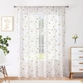 thumbnail image 1 of Fragrantex Spring Gold and White Sheer Curtains 84 inches Long with Yellow Leaf Silver Embroidered Living Room Curtains Botanical Window drapes 2 Panels Rod Pocket,38"W x 84"L, 1 of 8