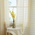 thumbnail image 1 of Fragrantex Yellow and White Semi Sheer Curtains 108 inch Long for Living Room Extra Long Striped Curtain Window Drape Grommet Top 40"Wx108"L,2 Piece, 1 of 6
