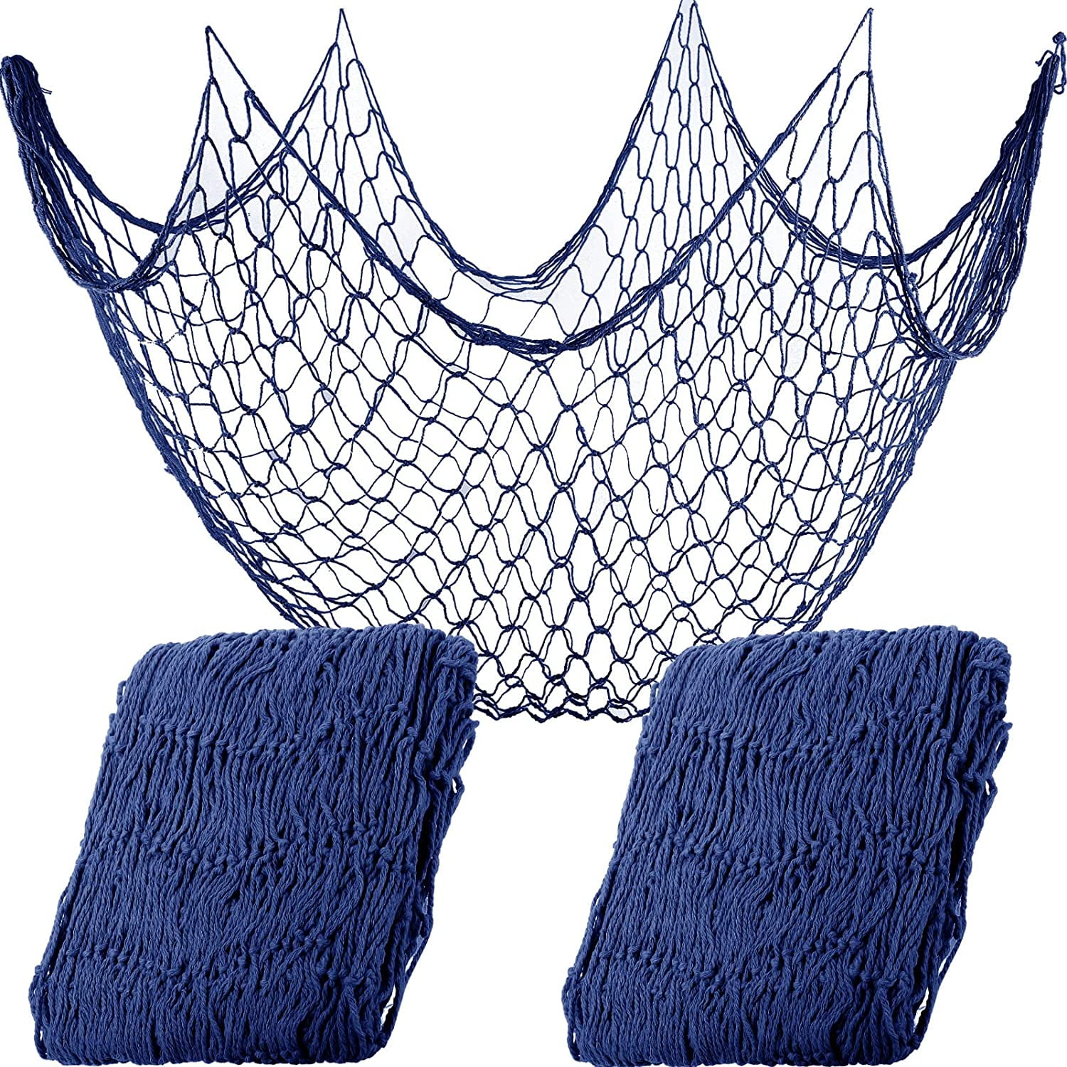 Fraigo Fish Net Decoration Party Decor – Dark Blue Cotton Netting 39.4 x  78.7 Fishnet for Nautical Theme, Pirate Party, Hawaiian Party, Underwater