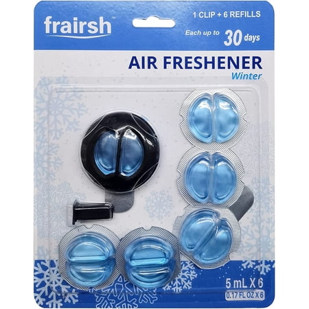 Frairsh Winter Scent Long Lasting Car Air Freshener Vent Clips, 5ml 6 Pack