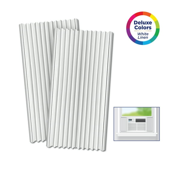 Fram Trak Deluxe Colors Adhesive Replacement Window Air Conditioner Side Panels, 19"H x 12"W White