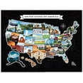 thumbnail image 1 of Framable Poster Travel Map of USA with Custom State Pictures & Gold Foiling for Home Wall, 1 of 7