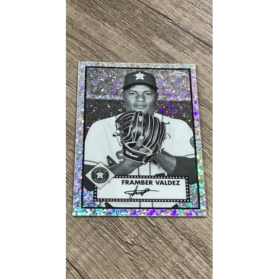 Framber Valdez MLB Houston Astros 2021 Topps Chrome Platinum B&W Mini-Diamond 406 Trading Card