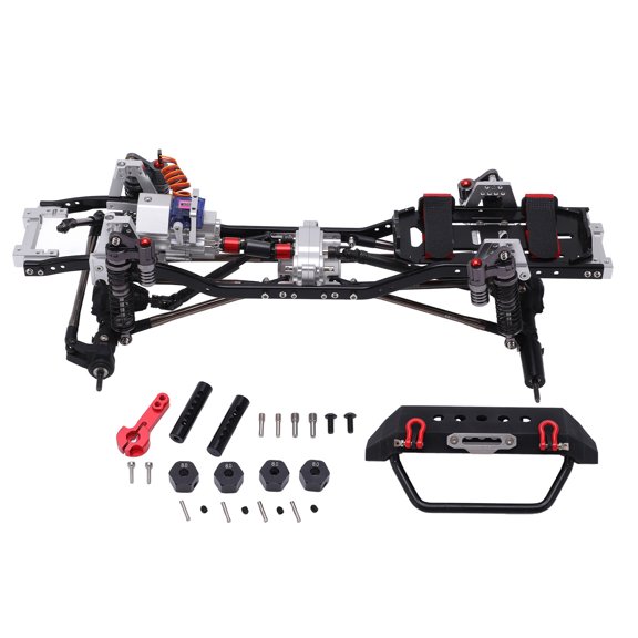 Frame 1/10 Climbing Car 313mm Wheelbase Dual Speed Gear Box High Low Gear Frame Set with Front BumperSilver