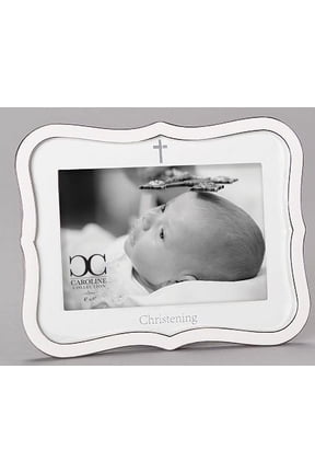 Frame-Christening-White (Holds 4 X 6 Photo)