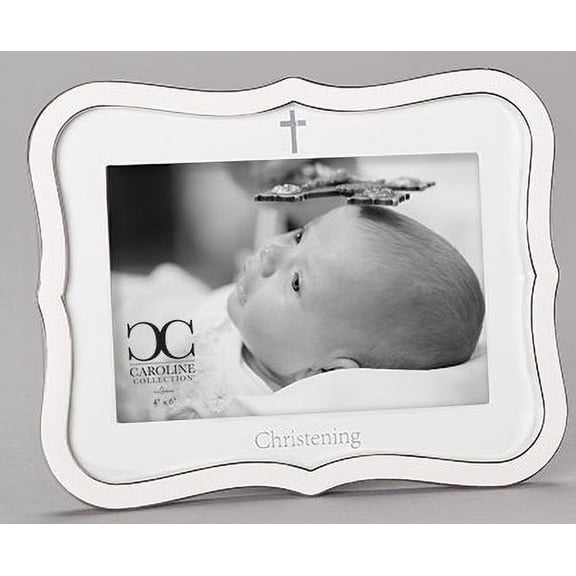 Frame-Christening-White (Holds 4 X 6 Photo)