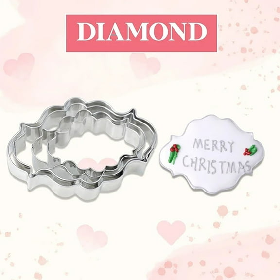 Frame Cookie Cutters 4 Sized Stainless Steel Cookie Candy Stamper,DIY Cute Pattern Cutters Plaque Fondant Dough Cutters Baking Tools,Home Daily Holiday Party Kitchen Accessories