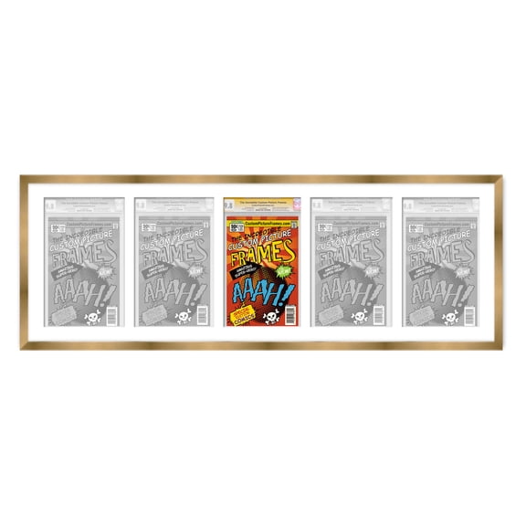 Frame Gold For Graded Comics Complete Comic Book Frame with White Conservation Matting, and UV