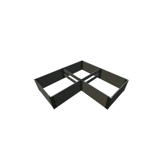 WEATHERED WOOD 'ARROWHEAD' - 8' X 8' X 22" STRAIGHT CORNER RAISED GARDEN BED - 1" PROFILE