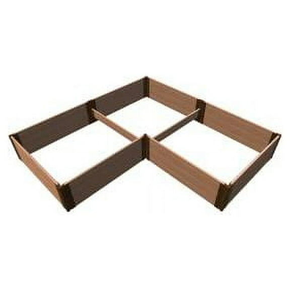 Frame It All Classic Sienna 'Arrowhead' - 8' X 8' X 16.5" Straight Corner Raised Garden Bed - 1" Profile