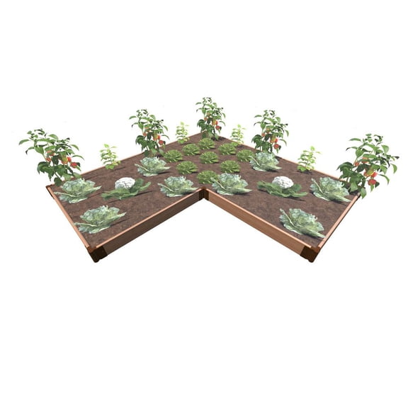 Frame It All Classic Sienna 'Arrowhead' - 8' X 8' X 5.5" Straight Corner Raised Garden Bed - 1" Profile