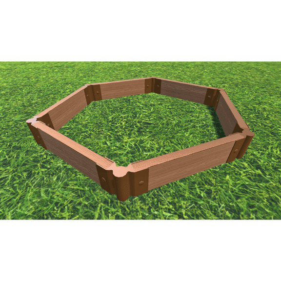 Frame It All Classic Sienna 'Fort Jefferson' 4' X 4' X 5.5" Raised Garden Bed (Hexagon) - 2" Profile