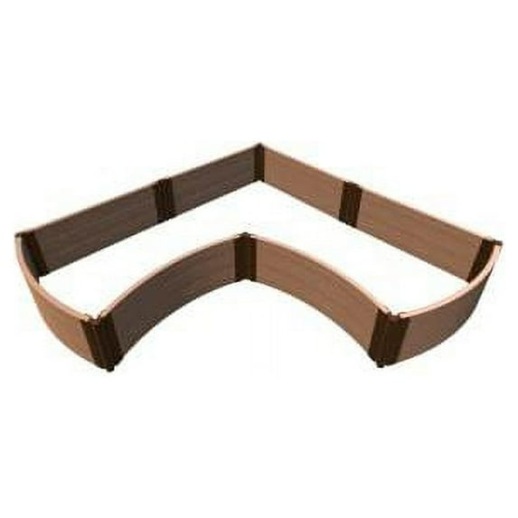 Frame It All Classic Sienna 'Ok Corral' - 8' X 8' X 16.5" Curved Corner Raised Garden Bed - 2" Profile