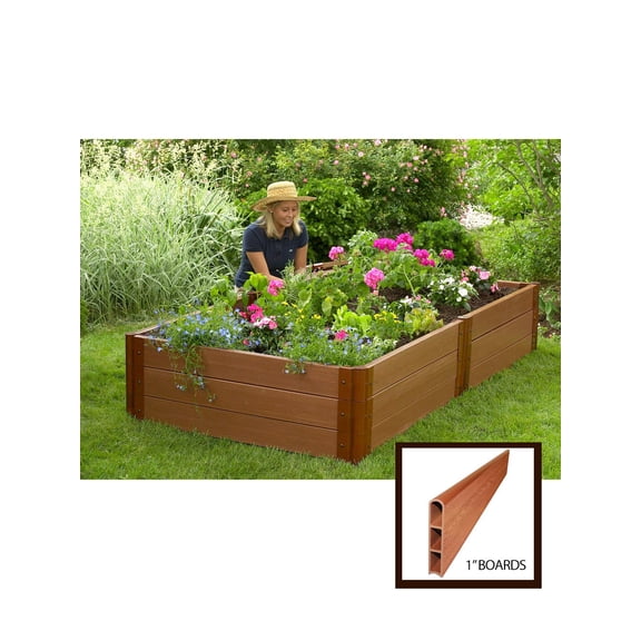 Classic Sienna Raised Garden Bed 4’ x 8’ x 16 1/2” with 1” Boards
