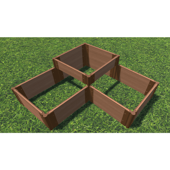 Frame It All TOOL-FREE CLASSIC SIENNA 'CHATEAU MARMONT' 4' X 4' 2-LEVEL RAISED GARDEN BED (TERRACED) - 1" PROFILE