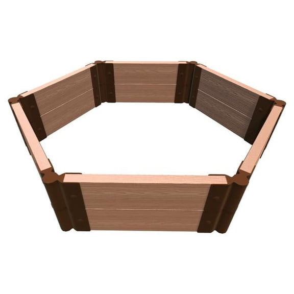 Frame It All TOOL-FREE CLASSIC SIENNA 'FORT JEFFERSON' 4' X 4' X 11" RAISED GARDEN BED (HEXAGON) - 2" PROFILE