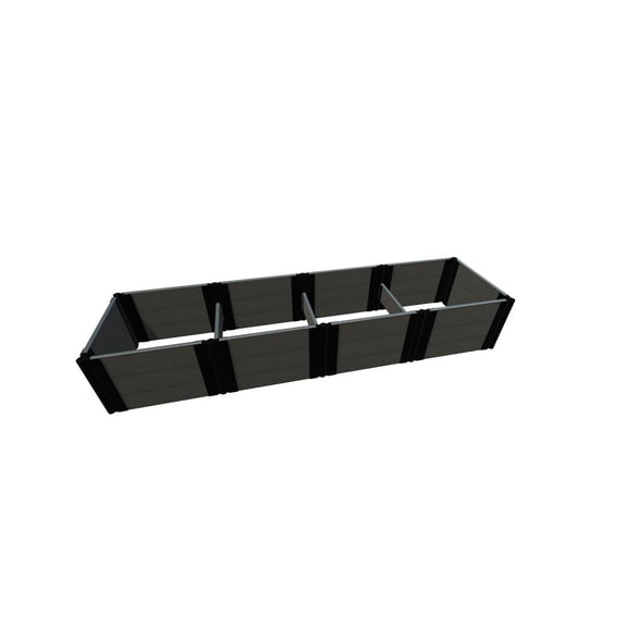 Frame It All TOOL-FREE WEATHERED WOOD 2' X 8' X 16.5" RAISED GARDEN BED (2' SECTIONS) - 1" PROFILE