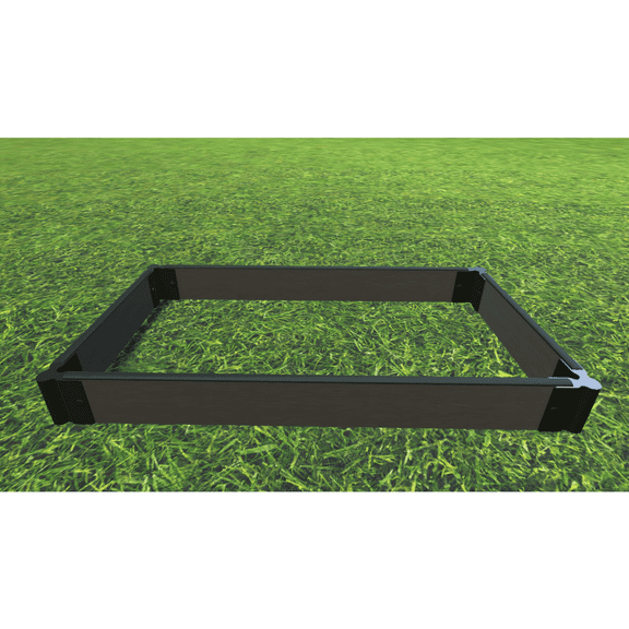 Frame It All TOOL-FREE WEATHERED WOOD 2' X 8' X 5.5" RAISED GARDEN BED (2' SECTIONS) - 1" PROFILE