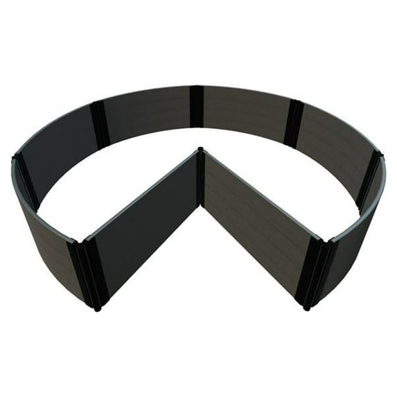 Frame It All TOOL-FREE WEATHERED WOOD 'CIRCLE QUAY' - 9' X 9' X 22" KEY RAISED GARDEN BED - 1" PROFILE