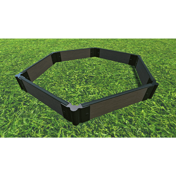 Frame It All TOOL-FREE WEATHERED WOOD 'FORT JEFFERSON' 4' x 4' X 5.5" RAISED GARDEN BED (HEXAGON) - 1" PROFILE