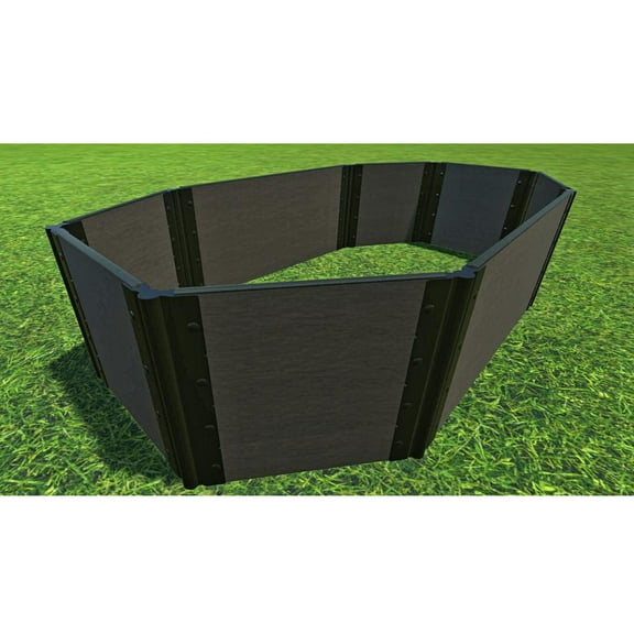 Frame It All TOOL-FREE WEATHERED WOOD 'ROMAN BATHTUB' 4' X 7' X 22" RAISED GARDEN BED (OCTAGON) - 1" PROFILE