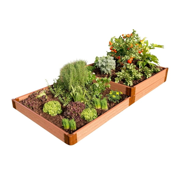 Frame It All Tool-Free Classic Sienna Raised Garden Bed Terraced 4' x 8' x 11" - 1" profile