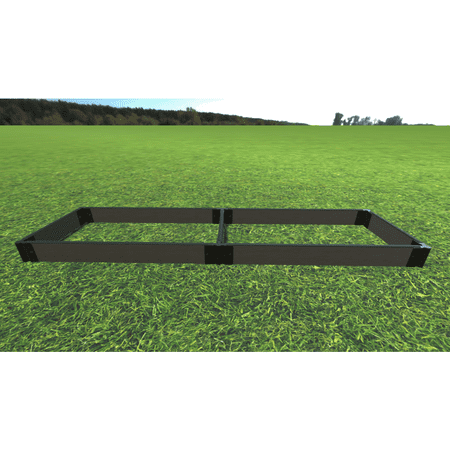 TOOL-FREE WEATHERED WOOD 2' X 8' X 5.5" RAISED GARDEN BED - 1" PROFILE