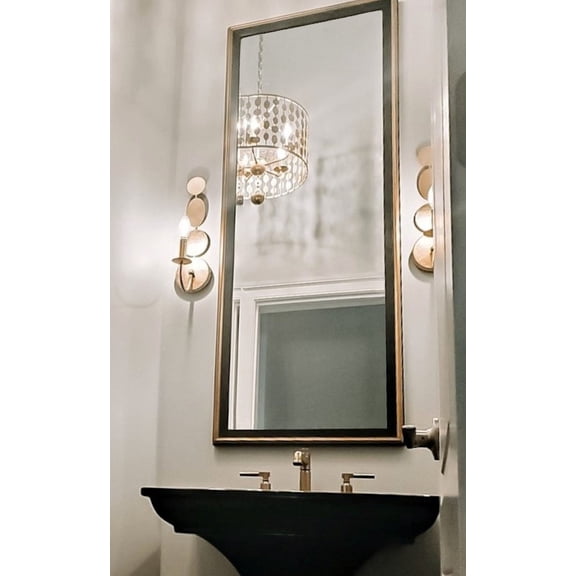 Frame My Mirror Framed Wall Mirror - Antique Gold 28" x 54" Mirror - Ideal for Bathroom, Wall Decor, Bedroom and Livingroom - Moisture Resistant with Safety Backing - Kendall Design