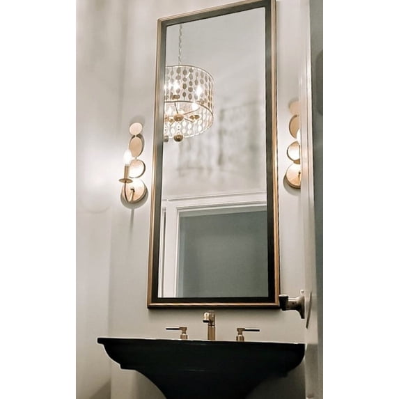 Frame My Mirror Framed Wall Mirror - Antique Gold 36" x 54" Mirror - Ideal for Bathroom, Wall Decor, Bedroom and Livingroom - Moisture Resistant with Safety Backing - Kendall Design