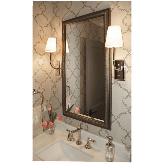 Frame My Mirror Framed Wall Mirror - Antique Pewter 28" x 54" Mirror - Ideal for Bathroom, Wall Decor, Bedroom and Livingroom - Moisture Resistant with Safety Backing - Imperial Design