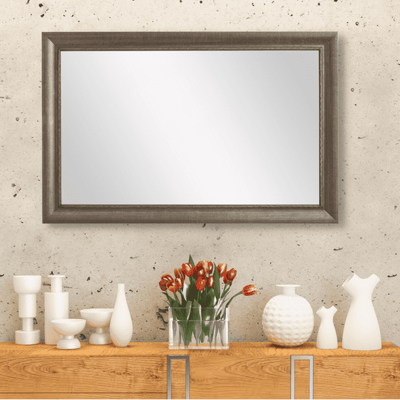 Frame My Mirror Framed Wall Mirror - Antique Pewter 28" x 60" Mirror - Ideal for Bathroom, Wall Decor, Bedroom and Livingroom - Moisture Resistant with Safety Backing - Ventura Design