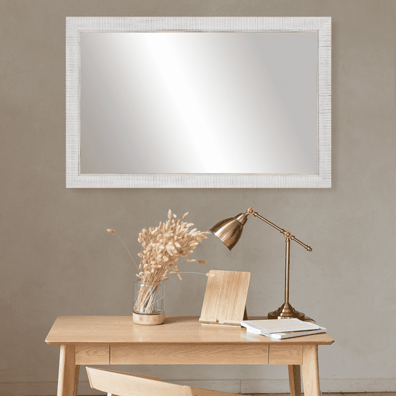 Frame My Mirror Framed Wall Mirror - Antique White 20" x 54" Mirror - Ideal for Bathroom, Wall Decor, Bedroom and Livingroom - Moisture Resistant with Safety Backing - Huntington Design