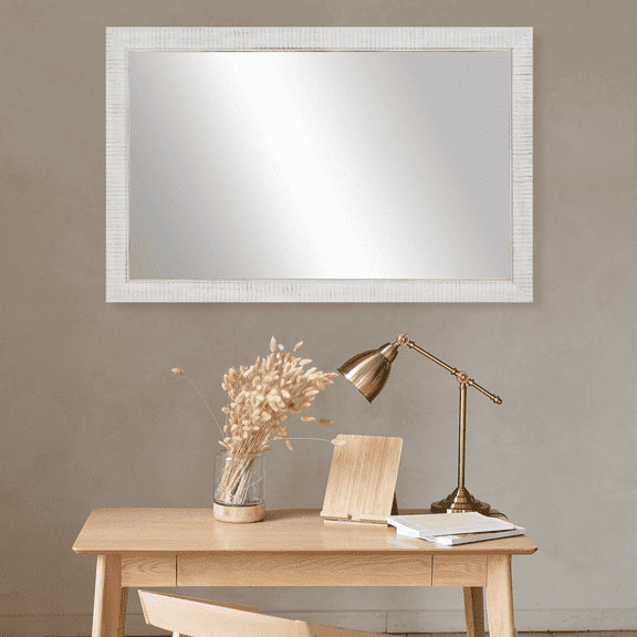 Frame My Mirror Framed Wall Mirror - Antique White 28" x 54" Mirror - Ideal for Bathroom, Wall Decor, Bedroom and Livingroom - Moisture Resistant with Safety Backing - Huntington Design