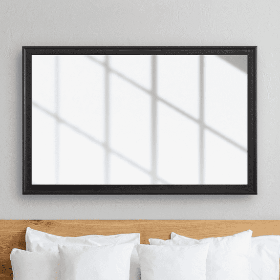 Frame My Mirror Framed Wall Mirror - Black 28" x 36" Mirror - Ideal for Bathroom, Wall Decor, Bedroom and Livingroom - Moisture Resistant with Safety Backing - Kendall Design