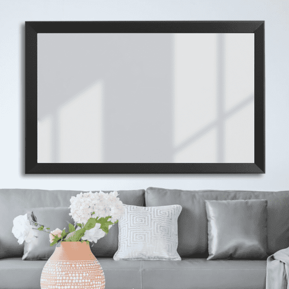 Frame My Mirror Framed Wall Mirror - Black 36" x 36" Mirror - Ideal for Bathroom, Wall Decor, Bedroom and Livingroom - Moisture Resistant with Safety Backing - LaRue Design