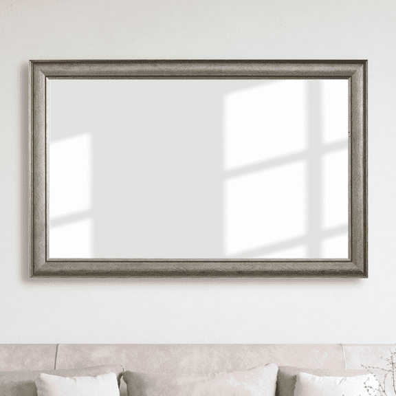 Frame My Mirror Framed Wall Mirror - Blackened Satin Nickel 20" x 54" Mirror - Ideal for Bathroom, Wall Decor, Bedroom and Livingroom - Moisture Resistant with Safety Backing - Oxfordshire Design