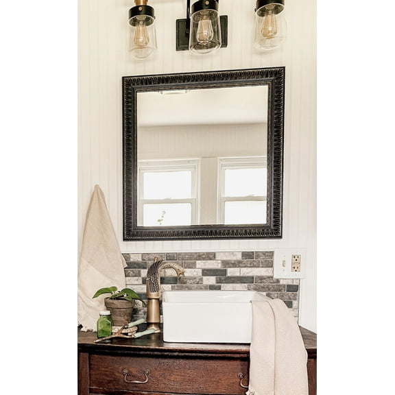 Frame My Mirror Framed Wall Mirror - Bronze 36" x 48" Mirror - Ideal for Bathroom, Wall Decor, Bedroom and Livingroom - Moisture Resistant with Safety Backing - Napa Design