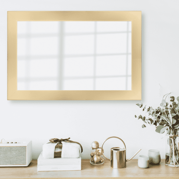 Frame My Mirror Framed Wall Mirror - Champagne Bronze 20" x 36" Mirror - Ideal for Bathroom, Wall Decor, Bedroom and Livingroom - Moisture Resistant with Safety Backing - Pendleton Design