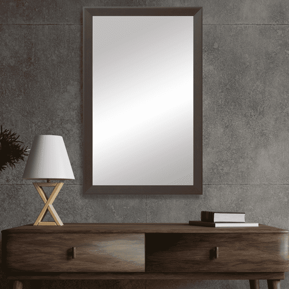 Frame My Mirror Framed Wall Mirror - Cherry Chocolate 28" x 36" Mirror - Ideal for Bathroom, Wall Decor, Bedroom and Livingroom - Moisture Resistant with Safety Backing - LaRue Design