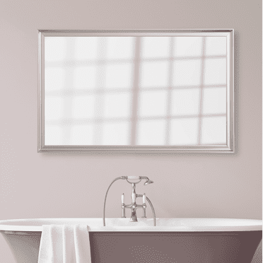 Frame My Mirror Framed Wall Mirror - Chrome 20" x 24" Mirror - Ideal for Bathroom, Wall Decor, Bedroom and Livingroom - Moisture Resistant with Safety Backing - Geneva Design