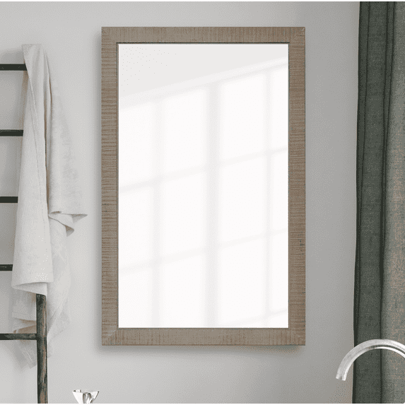Frame My Mirror Framed Wall Mirror - Distressed Charcoal 20" x 48" Mirror - Ideal for Bathroom, Wall Decor, Bedroom and Livingroom - Moisture Resistant with Safety Backing - Huntington Design